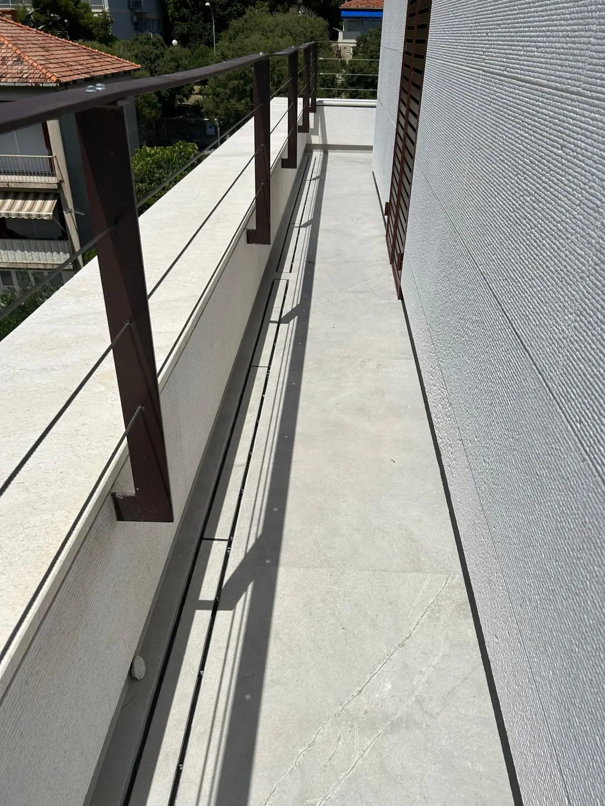 Inox Double Slot linijska odvodnja, terasa vile, Meje, Split